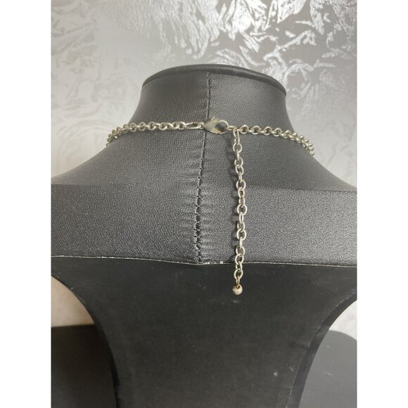 Statement Silver Tone Tiered Bib Necklace With Adjustable Chain - Picture 3 of 5